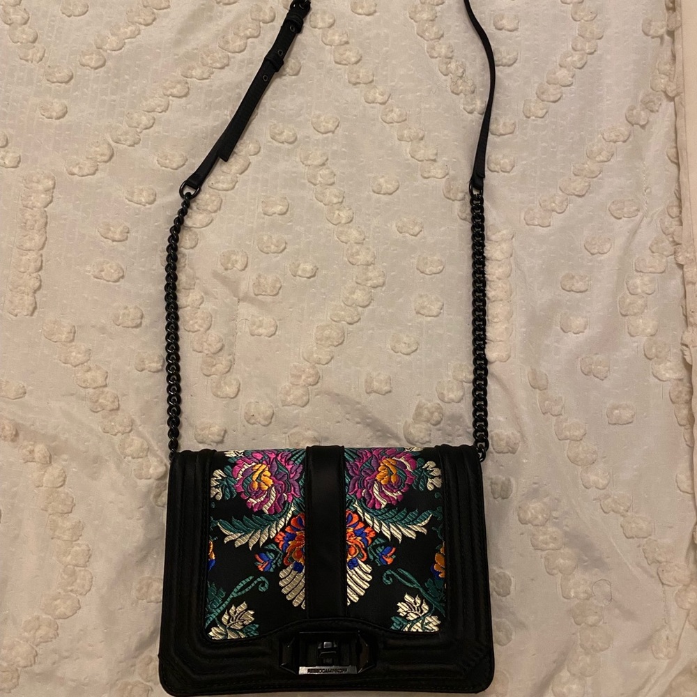 Rebecca Minkoff black embroidery crossbody bag